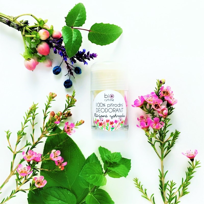 100% přírodní deodorant Růžová zahrada velký BIORYTHME 30g